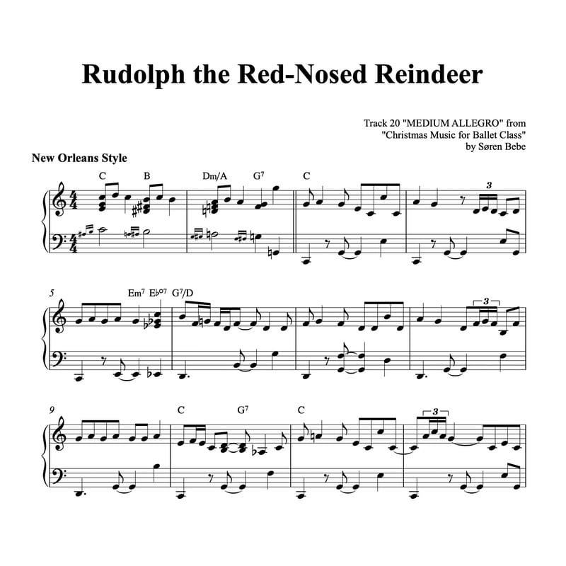 Rudolph the Red-Nosed reindeer | Piano Sheet Music (PDF)