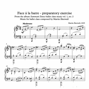 face a la barre preparatory exercise sheet music for ballet class by martin akerwall