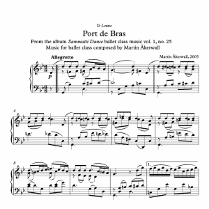 port de bras sheet music for ballet class by martin akerwall