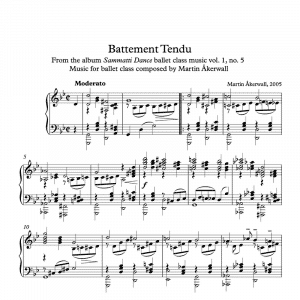 sheet music for ballet class by martin akerwall