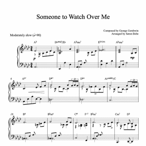 piano sheet music for someone to watch over me by george gershwin