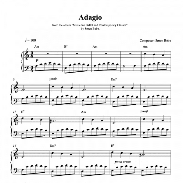 ballet class adagio sheet music