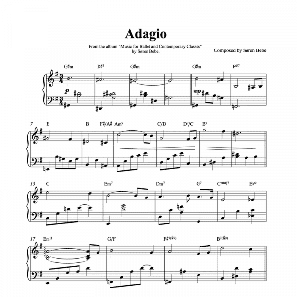 ballet class sheet music for adagios