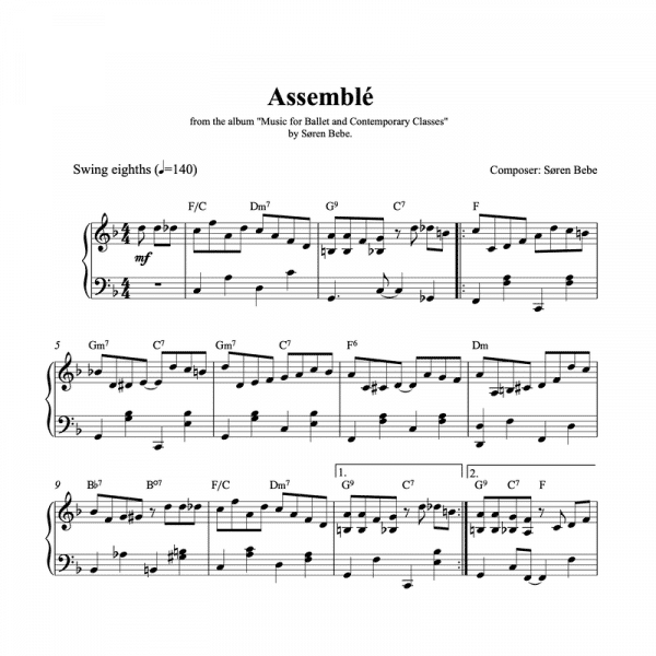 assemble piano sheet music for ballet class pdf