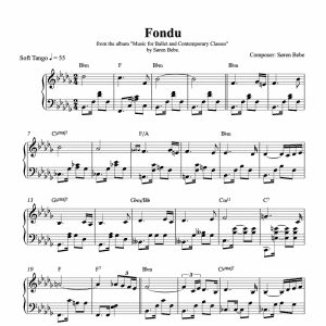 fondu ballet class sheet music pdf download