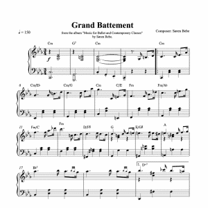 ballet class sheet music for grand battement