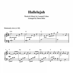 piano sheet music for leonard cohens hallelujah