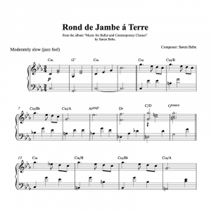 rond de jambe piano sheet music to download