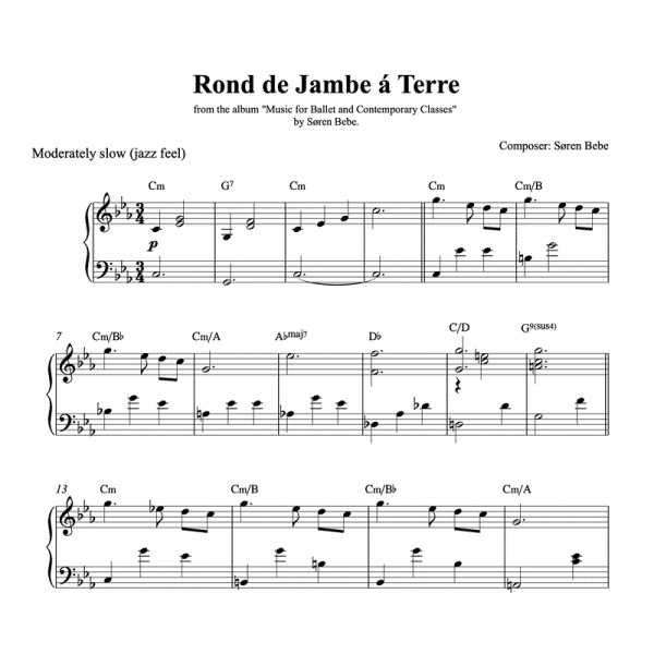 rond de jambe piano sheet music to download