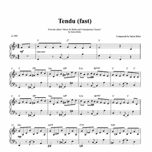 ballet class sheet music for a fast tendu exercise composed by soren bebe