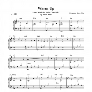 warm up piano sheet music for ballet class