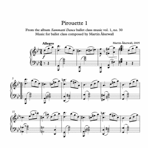 pirouette ballet class sheet music