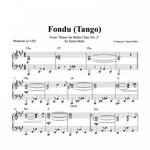 tango piano sheet music