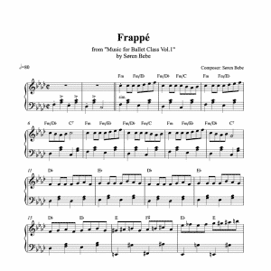 fast frappe piano sheet music for ballet class from music for ballet class vol.2 by soren bebe