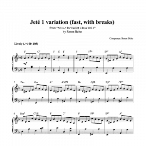 fast jete piano sheet music for ballet class