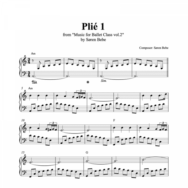 plié piano sheet music pdf