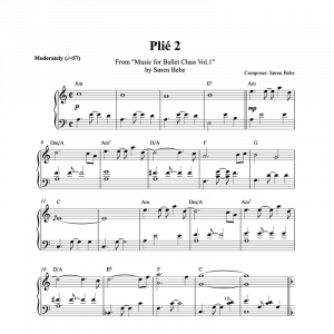 plié 2 piano sheet music for ballet class