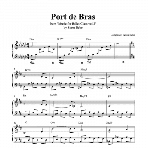 piano score for port de bras