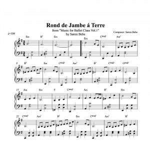 rond de jambe a terre piano sheet music for ballet class