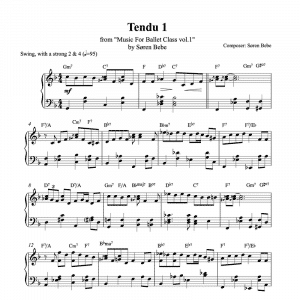 tendu 1 piano sheet music for ballet class