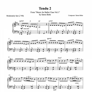 tendu 2 piano sheet music for ballet class