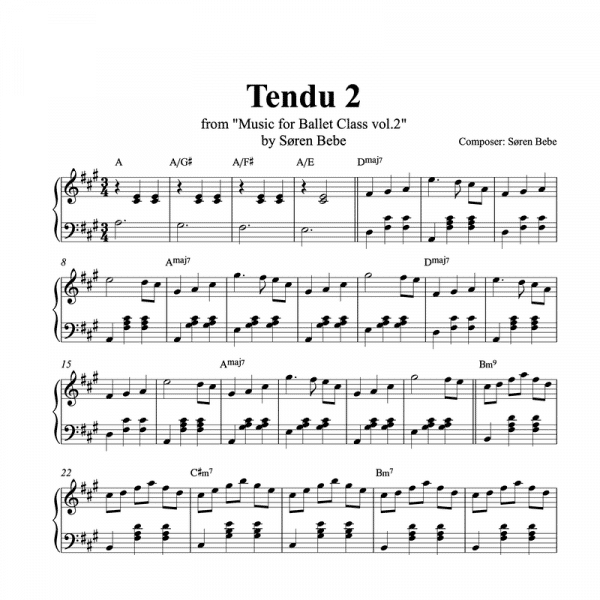 tendu piano score