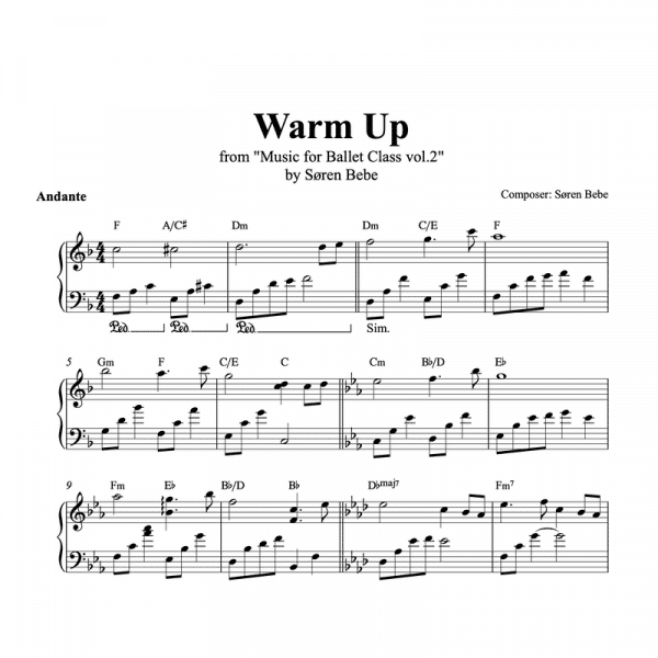 warm up piano sheet music