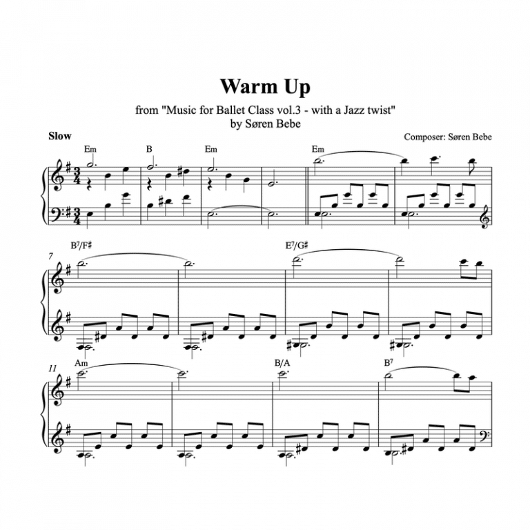 Warm Up | Piano Sheet Music (PDF) | by Søren Bebe
