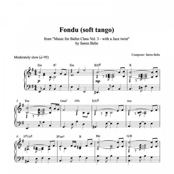 piano tango sheet music for ballet class