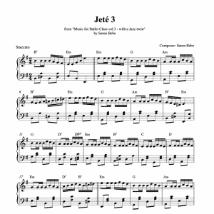 jeté piano sheet music for ballet class