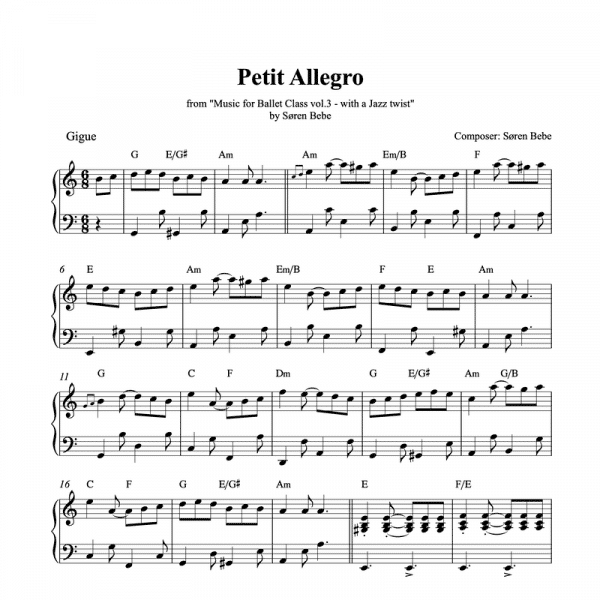 petit allegro sheet music