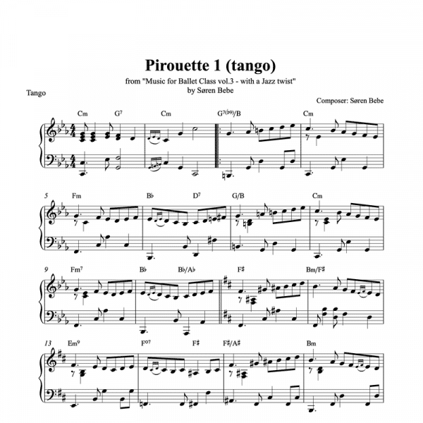 pirouette piano sheet music for ballet classes