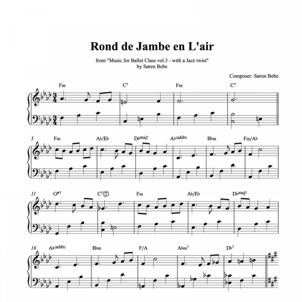 rond de jambe en l'air piano sheet music