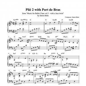 piano shhet music for plié with port de bras