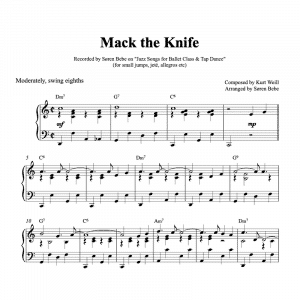piano pdf sheet music for Mack the Knife by Kurt Weill