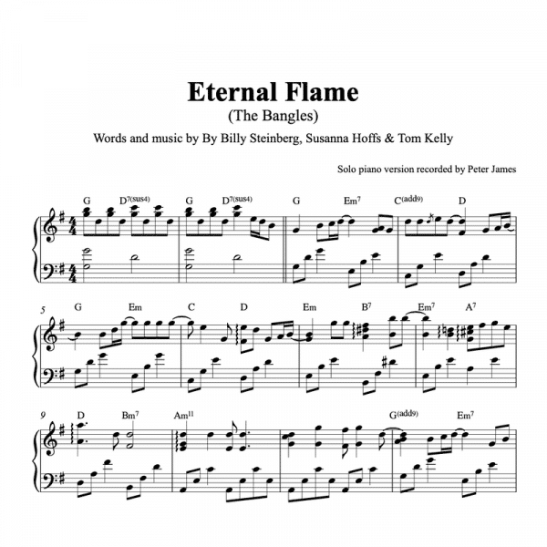 piano sheet music for Eternal Flame by the Bangles