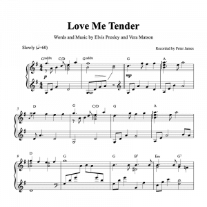 piano sheet music for Love me Tender by Elvis Presley