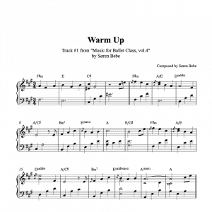 "Warm Up" - Piano sheet music for ballet class from "Music for Ballet Class, Vol.4" by Søren Bebe (2 pages PDF)