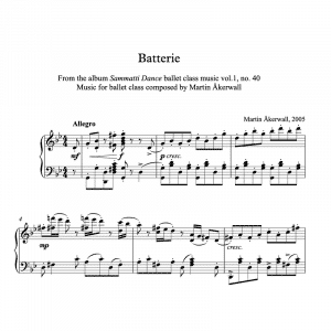 piano sheet music for batterie ballet class exercises
