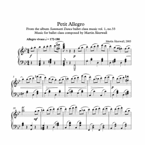 Petit Allegro - sheet music for ballet class by Martin Åkerwall (PDF download)