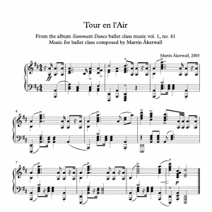 ballet class sheet music for tour en lair