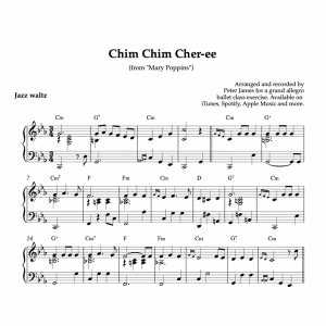 piano sheet music for chim chim cher-ee from mary Poppins by Disney