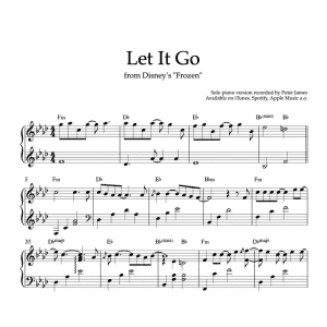 piano sheet music for let it go from disneys frozen movie