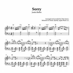 piano sheet music for the song sorry by justin bieber