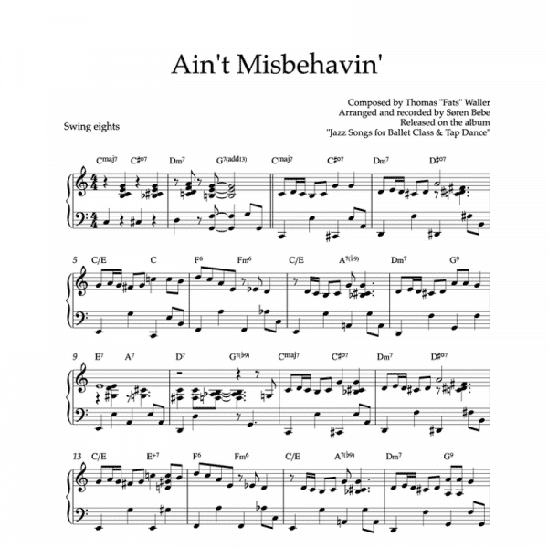 Ain't Misbehavin' (Fats Waller) - Piano solo sheet music (PDF)