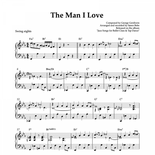 "The Man I Love" (George Gershwin) - Piano sheet music (PDF)