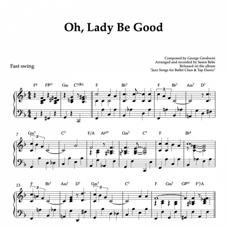 Oh Lady Be Good Gershwin Piano Sheet Music Pdf