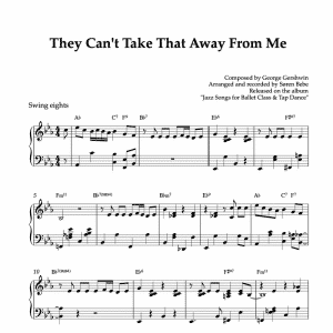 piano sheet music for gershwin's thet can't take that away from me