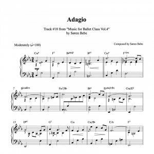 piano sheet music for ballet class adagio exercise by søren bebe pdf download