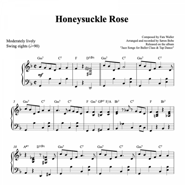 Honeysuckle rose fats waller piano sheet music pdf